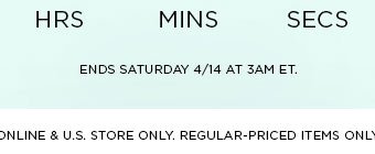 HAPPY HOUR SALE STARTS NOW $25 Off Every $100 CODE: DRINKUP SHOP NOW > HURRY! ENDS IN: -COUNTDOWN CLOCK- ENDS SATURDAY 4/14 AT 3AM ET. ONLINE & U.S. STORE ONLY. REGULAR-PRICED ITEMS ONLY.