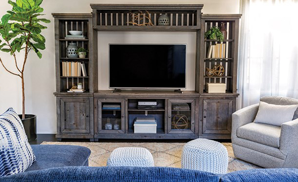 Sinclair Grey 4 Piece Entertainment Center