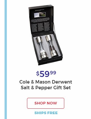 Shop now.ships free.$59.99. Cole and Mason derwent salt & pepper Gift Set.