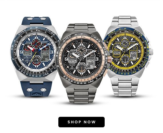 Image of 3 Promaster Skyhawk watches in Blue, Beige, and Yellow.