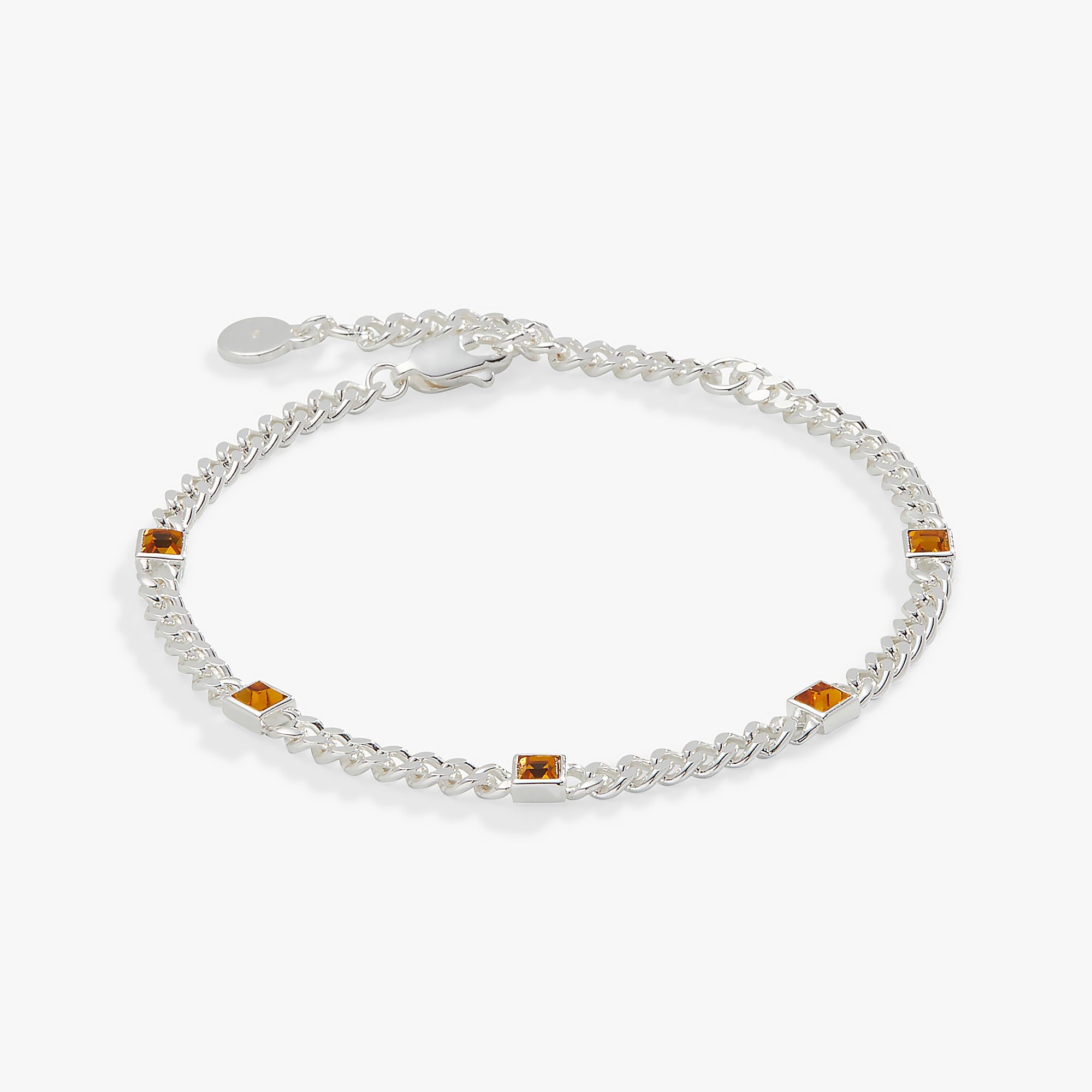 Image of November Birthstone Topaz Curb Chain Bracelet