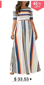 Printed White High Waist Maxi Dress