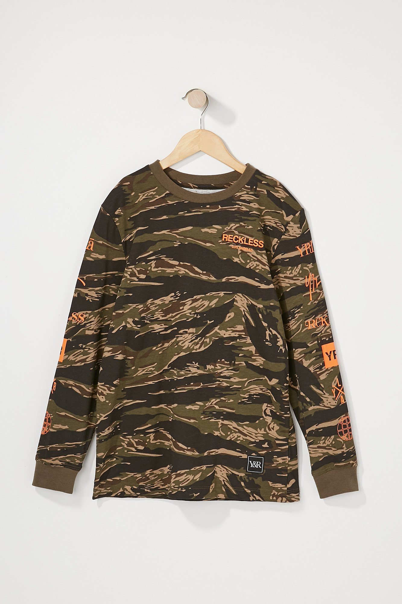 Image of Young & Reckless Tiger Camo Long Sleeve T-shirt