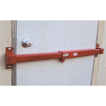 All-steel door bar lock secures office, warehouse and trailer doors from 32-40" wide