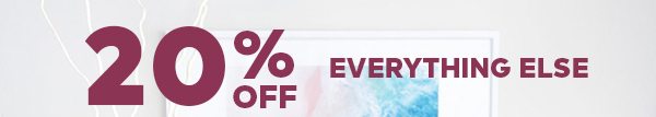 20% OFF EVERYTHING ELSE