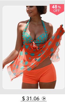 Asymmetric Hem Padded Open Back Printed Tankini Set