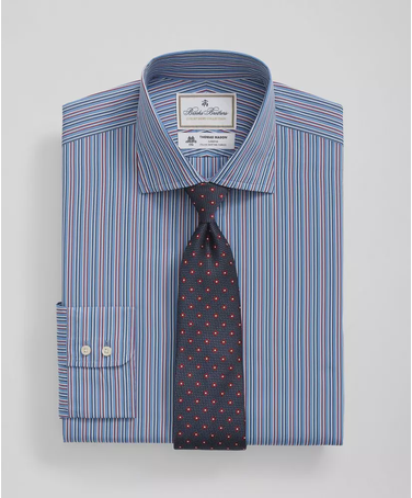 Brooks Brothers X Thomas Mason® Cotton English Collar, Multi-Striped Dress Shirt