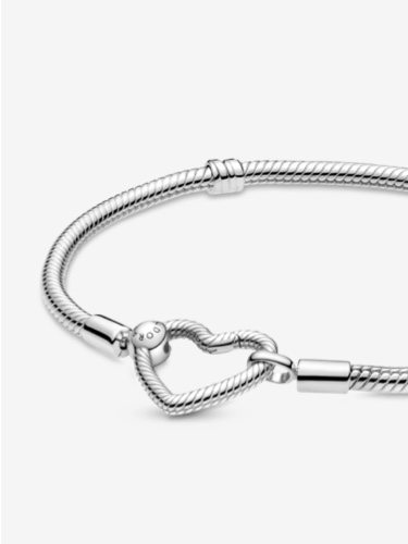 Pandora Moments Heart Closure Snake Chain Bracelet