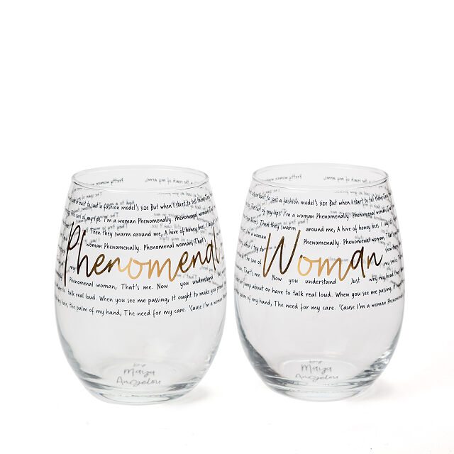 Maya Angelou Phenomenal Woman Glasses - Set of 2