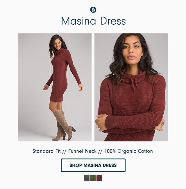 Masina Dress Standard Fit // Funnel Neck // 100% Organic Cotton Shop Masina Dress