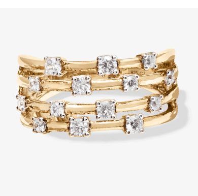 Diamond Stack Ring 1/2 ct tw Round-cut 10K Yellow Gold