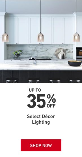 Up To 35 percent Off Select Decor Lighting.