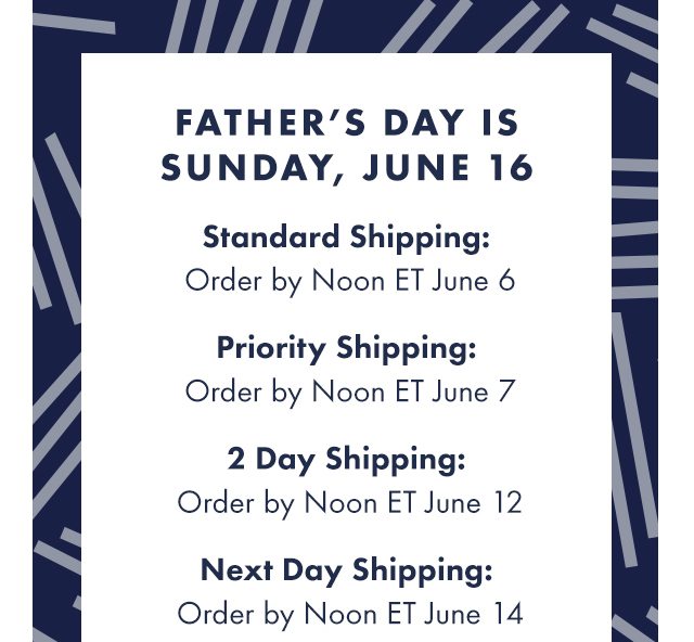 father's day is Sunday, June 16