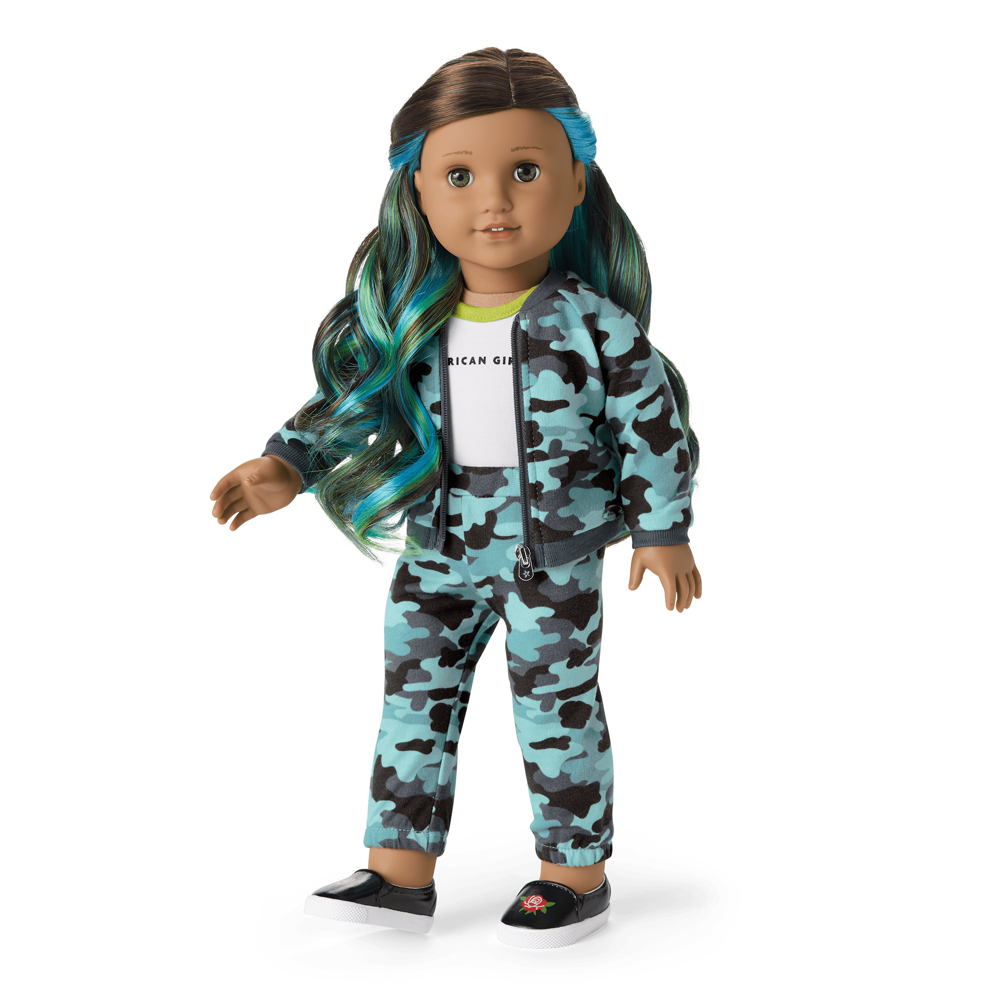 Image of Truly Me™ 18-inch Doll #89 with wavy dark-brown hair