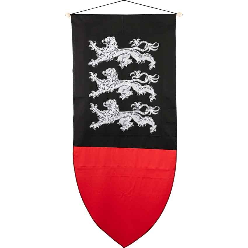 Image of Richard The Lionheart Heraldic Banner - Silver