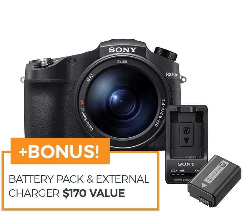 Sony RX10 IV Premium Compact Camera (Front and Side View)