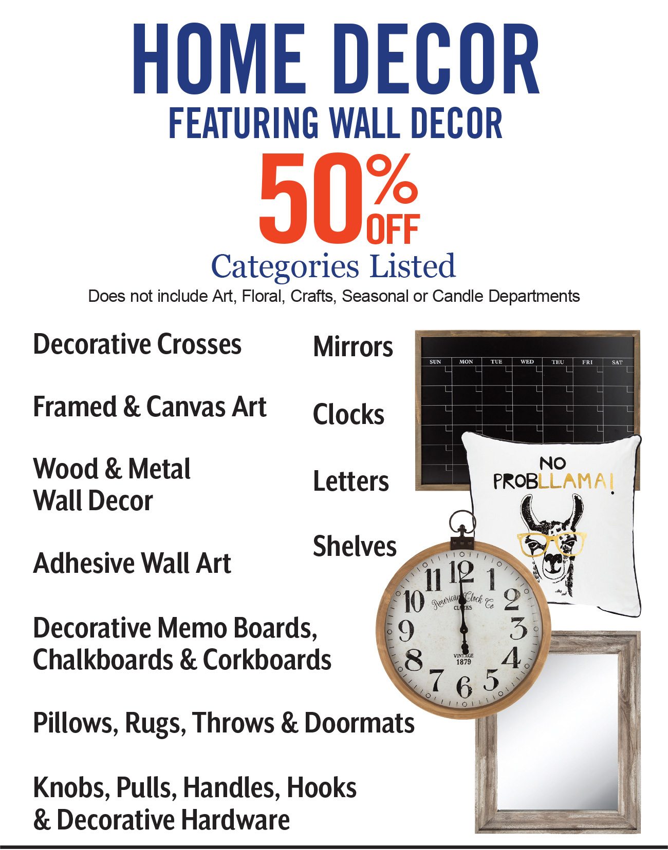 50% Off Home Decor. Featuring Wall Decor