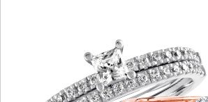 Diamond Bridal Set 5/8 ct tw Princess/Round 14K White Gold