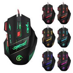 HXSJ 5500DPI Colorful Backlight Wired Optical Gaming Mouse