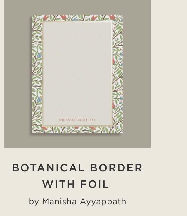 Botanical Border with Foil