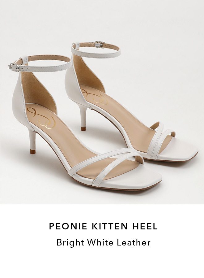 Peonie Kitten Heel - Bright White Leather