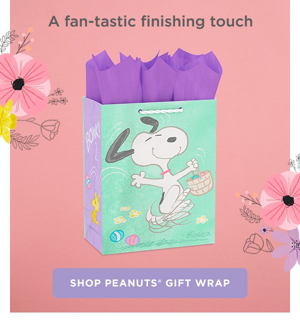 Find everything you need to create the perfect package with Peanuts gift wrap.