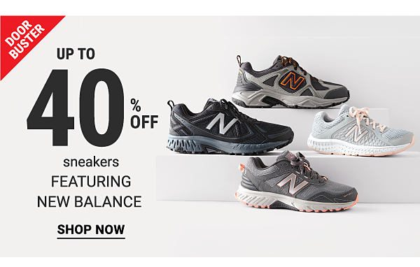 Doorbusters - Up to 40% off sneakers featuring New Balance. Shop Now.