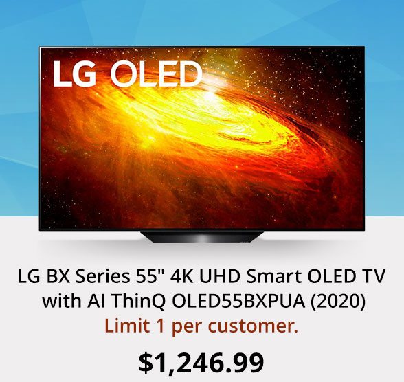 LG BX Series 55" 4K UHD Smart OLED TV with AI ThinQ OLED55BXPUA (2020)