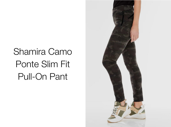 Shamira Camo Ponte Slim Fit Pull-On Pant