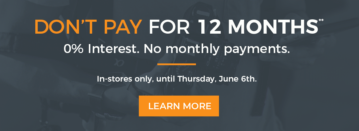 Don't Pay for 12 Months! 0% Interest - No Monthly Payments** In-store only, from April 5 to June 6, pay 0% interest with no monthly payments for 12 months when you finance your purchase at Henry's. See in-store for details.