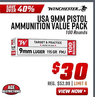 Winchester USA 9mm Pistol Ammunition Value Pack