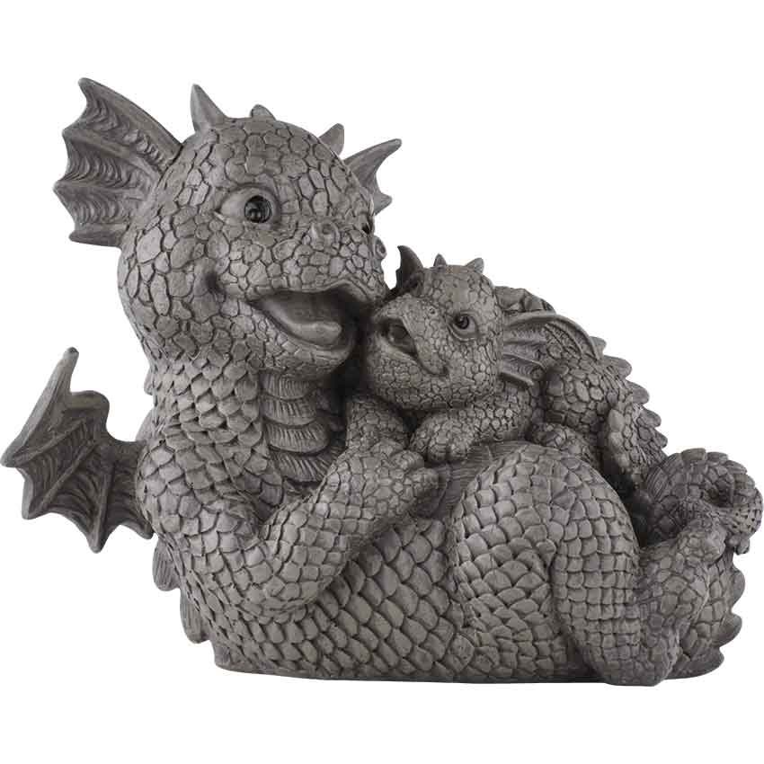 Image of Playing Dragon Family Garden Statue