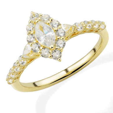 Marquise-Cut Diamond Engagement Ring 1 ct tw 14K Yellow Gold Price