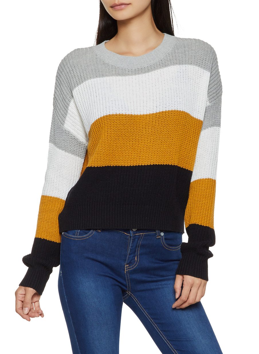 Color Block Knit Sweater