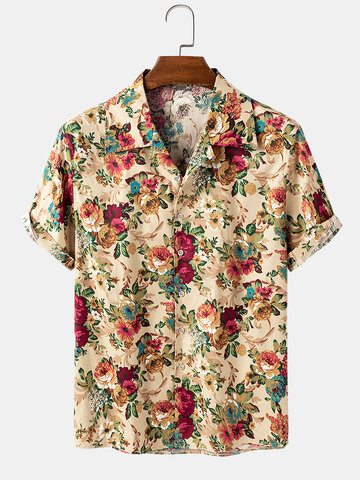 Vintage Floral Print Holiday Shirts
