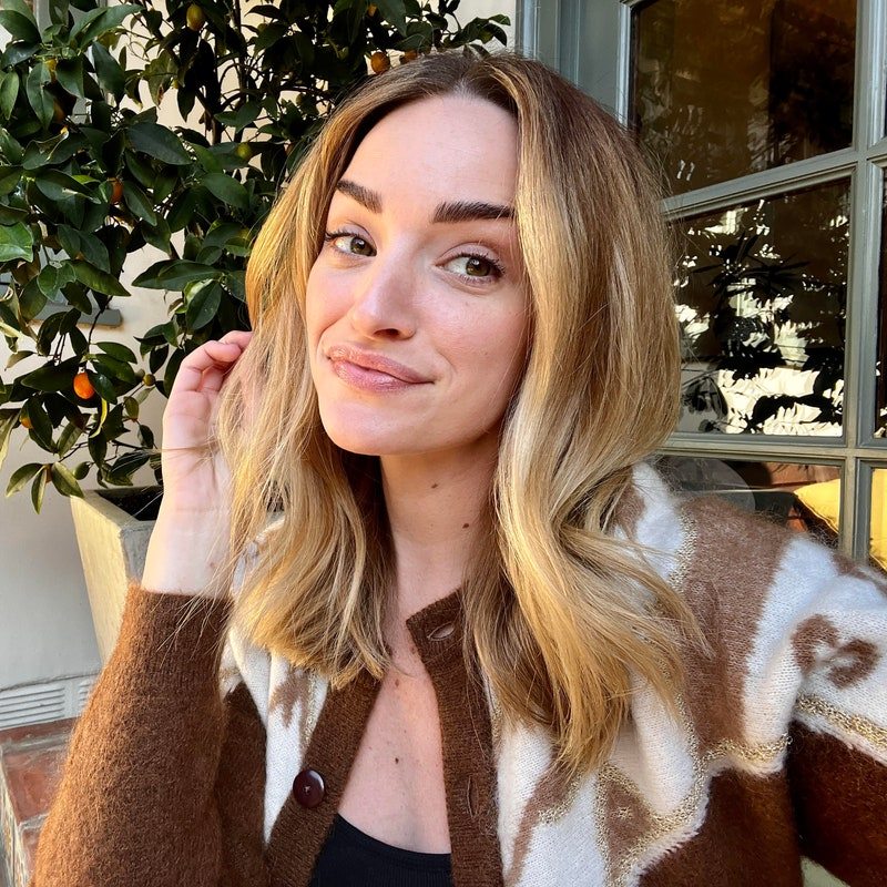 Brianne Howey blonde hair thick eyebrows bare makeup 