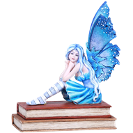 Blue and White Book Fairy Statue