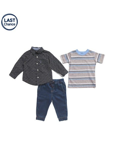 Infant Boys 3pc Shirt And Jogger Set