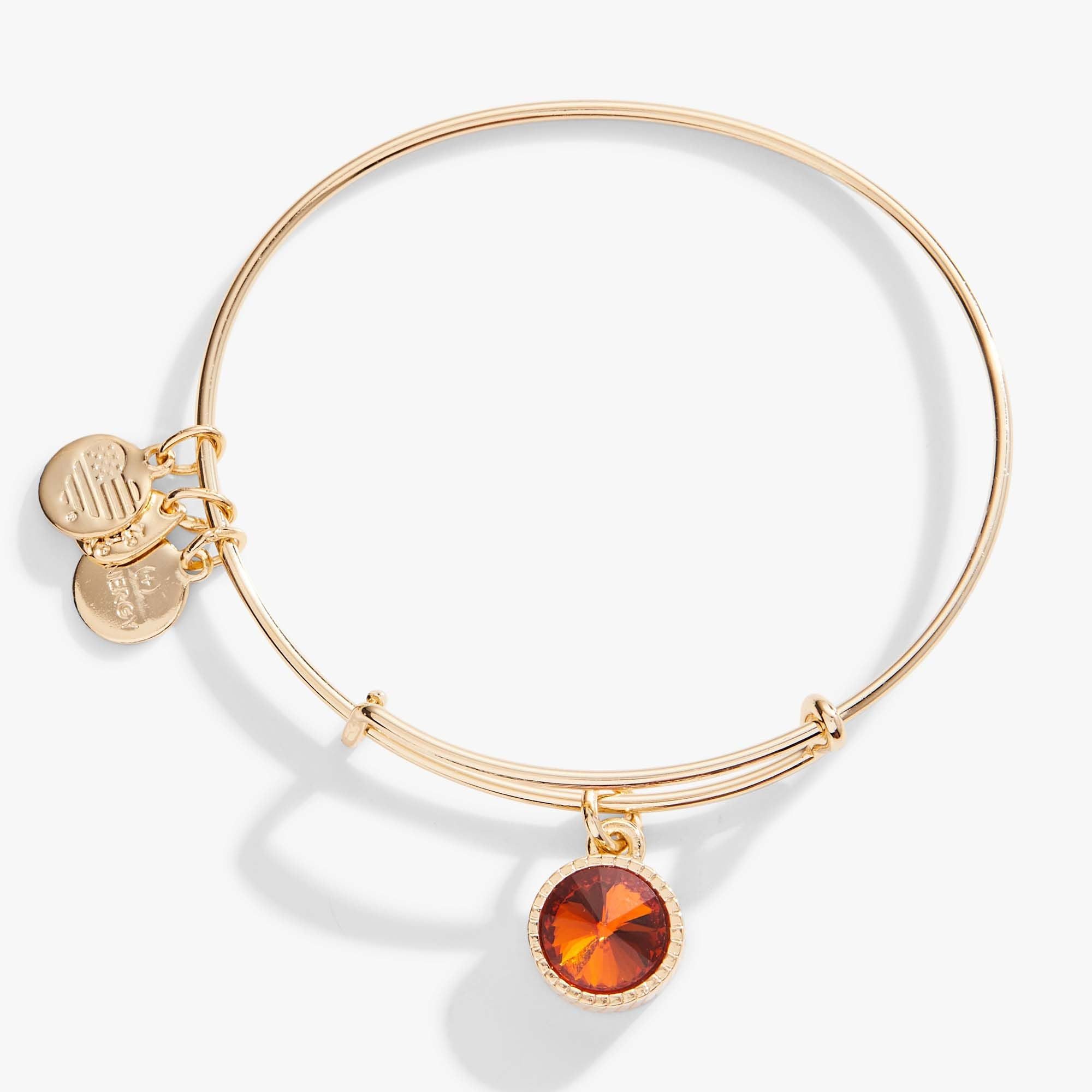 Image of November Birthstone Charm Bangle, Topaz