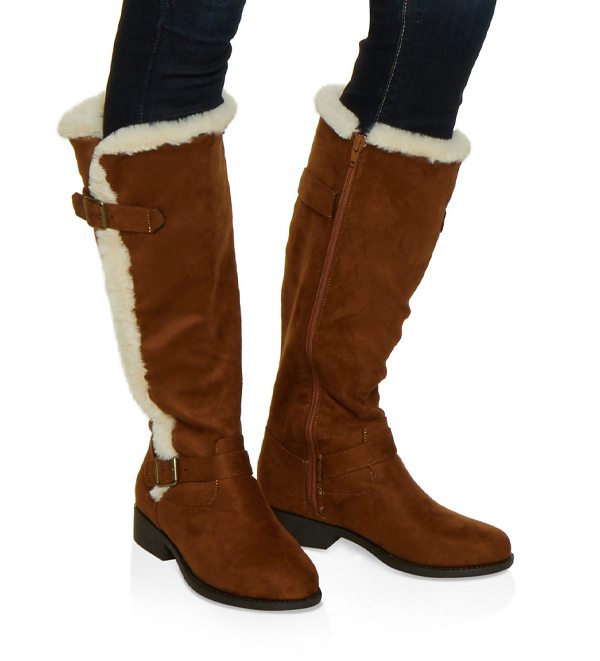 Faux Fur Trim Boots