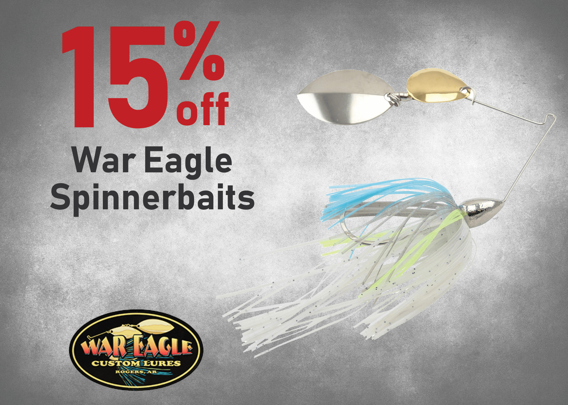 Save 15% on War Eagle Spinnerbaits