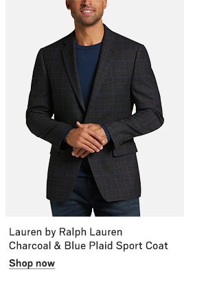 Lauren by Ralph Lauren Charcoal & Blue Plaid Sport Coat - Shop now