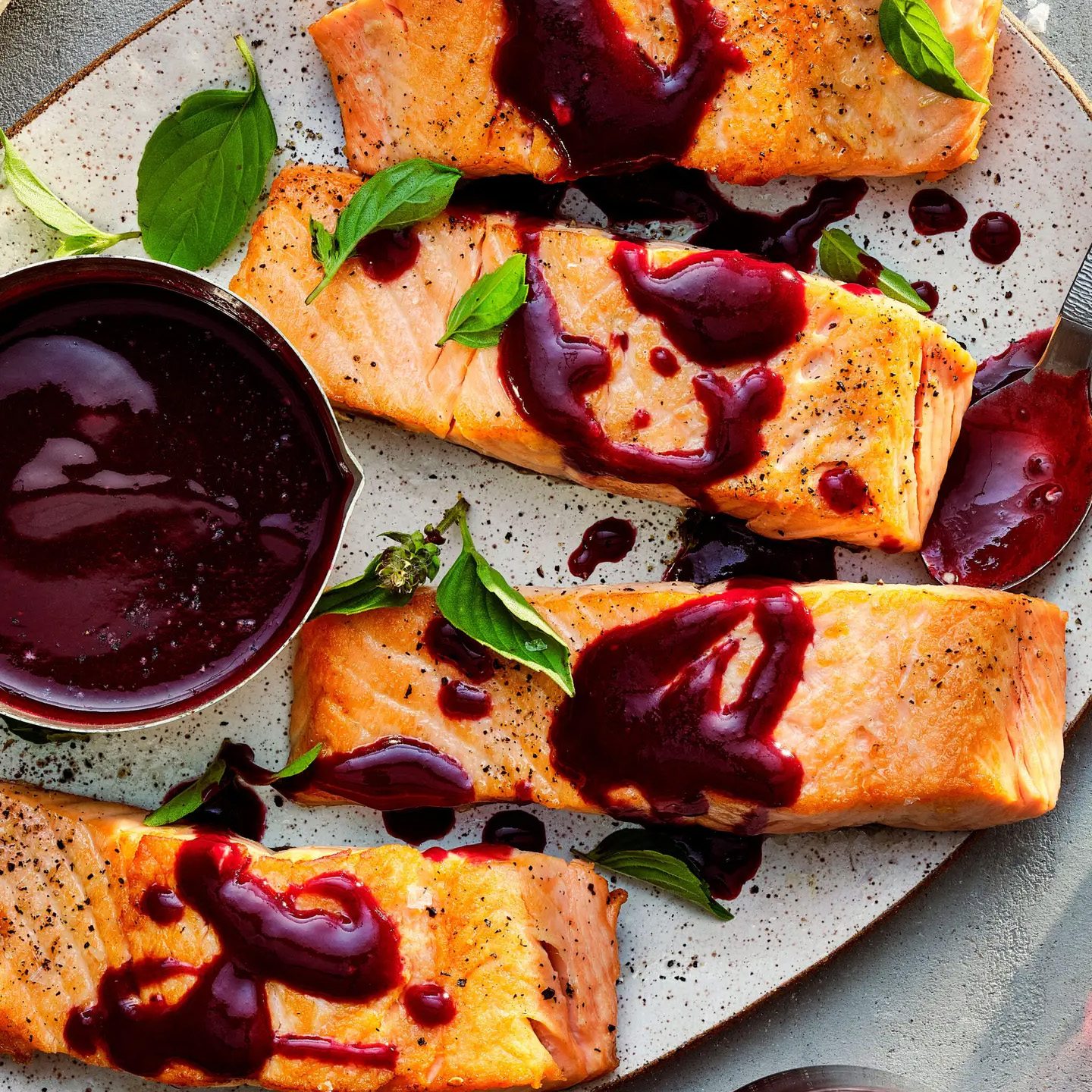 Summer Salmon with Blackberry-Wine Sauce
