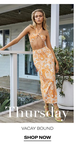 GYAH HALTER CROP TOP AND MIDI SKIRT TWO PIECE SET IN RUST PAISLEY