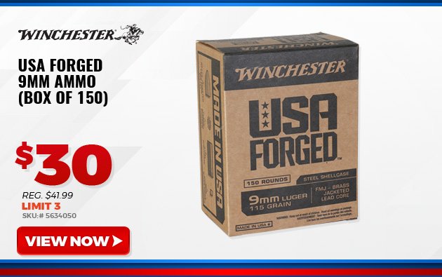 WINCHESTER USA FORGED 9MM AMMO (BOX OF 150)