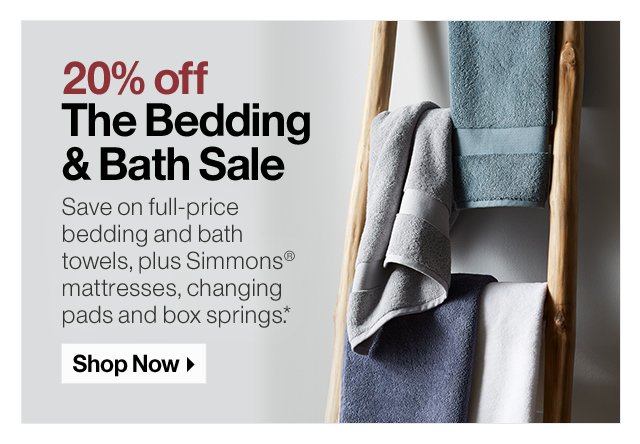 20% off The Bedding & Bath Sale