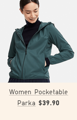 WOMEN POCKETABLE PARKA $39.90 - SHOP WOMEN