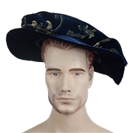 Floppy Renaissance Hat - Dark Blue