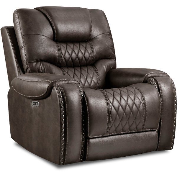 Charcoal Gray Power Recliner - Desert