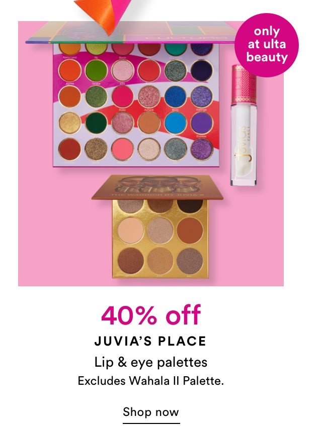 40% off Juvia's Place lip & eye palettes